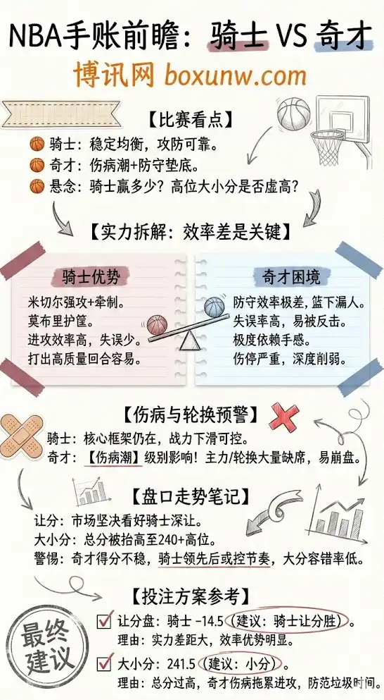 NBA前瞻：骑士vs奇才 - 深度前瞻 - 赔率和盘口信息
