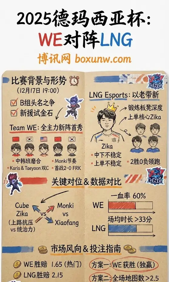 2025德玛西亚杯:WE vs LNG,赔率分析,比赛预测