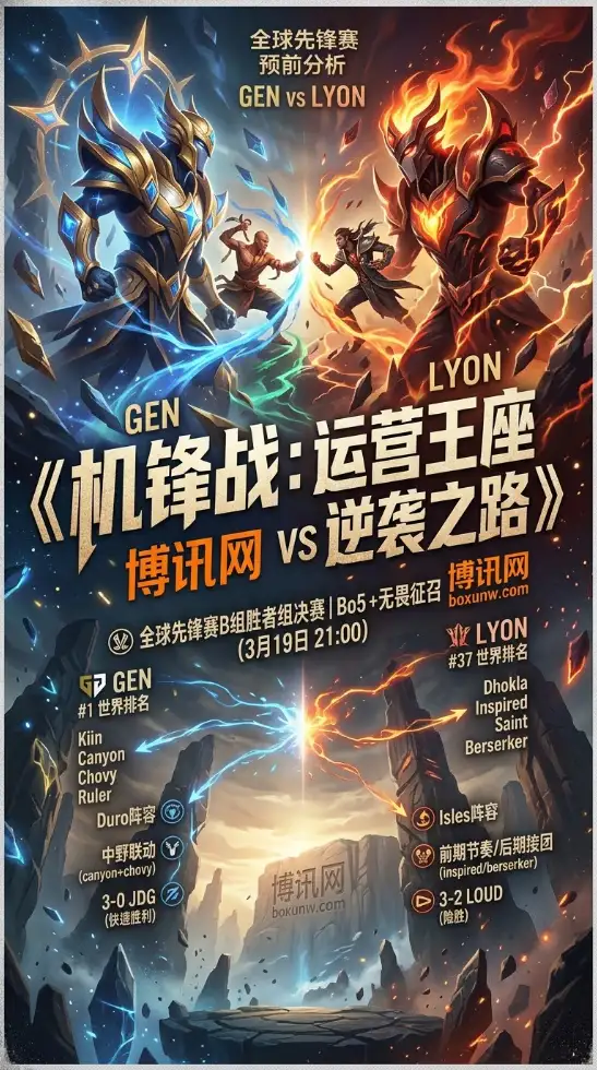 3-0零封JDG后GEN剑指晋级!LYON能否顶住15分钟高压?赛事前瞻