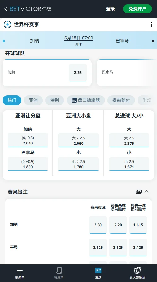 加纳vs巴拿马-2026世界杯赔率和盘口-伟德(Betvictor)