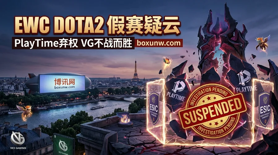 DOTA2电竞世界杯假赛疑云！PlayTime队2人遭临时禁赛，VG不战而胜直接晋级